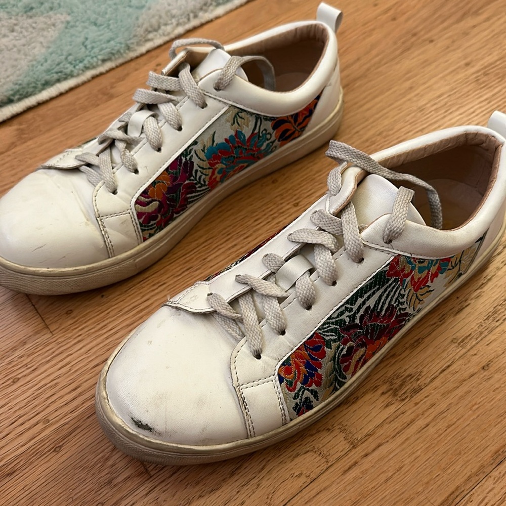 embroidered white sneakers